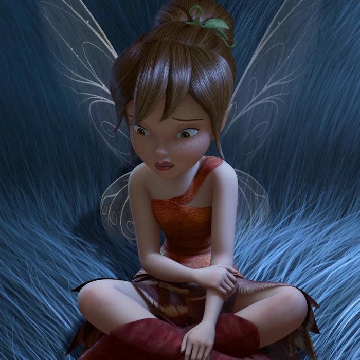 Hình ảnh avatar Disney nàng tiên Tinkerbell ngồi suy tư