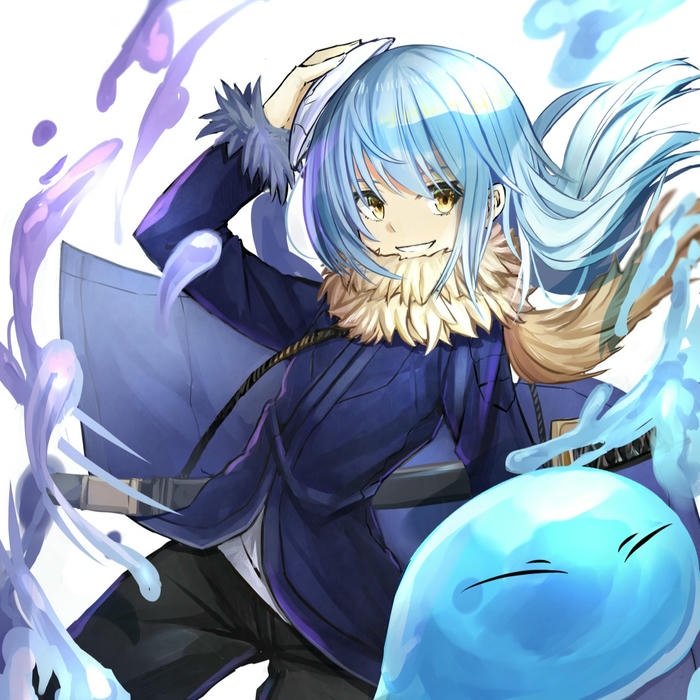Hình ảnh avatar Rimuru chạy nhanh cầm kiếm cùng slime