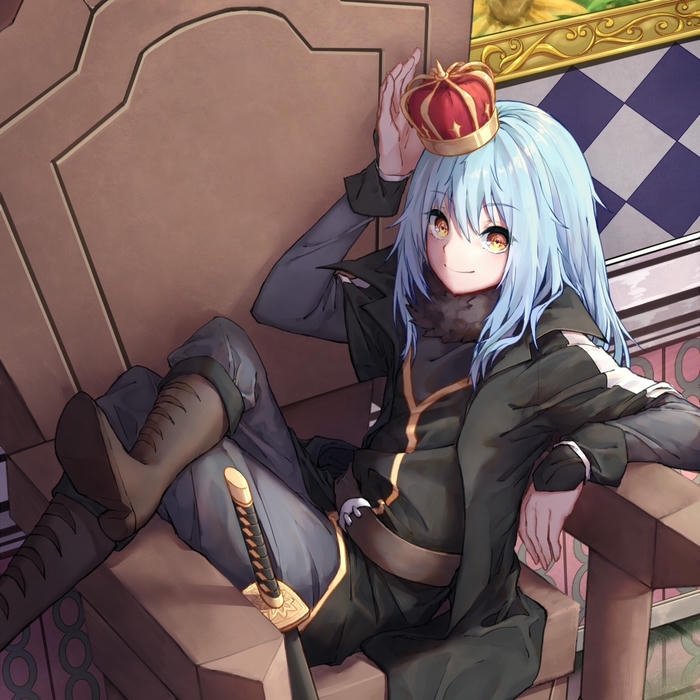 Hình ảnh avatar Rimuru ngồi trên ngai vàng quyền lực