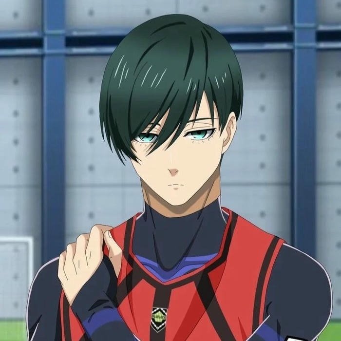 Hình ảnh avatar Rin Itoshi mặc áo đấu đỏ đen ngầu