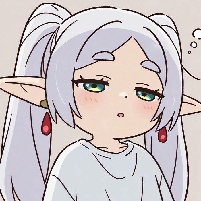 Hình ảnh avatar bé gái chibi tóc trắng mắt buồn