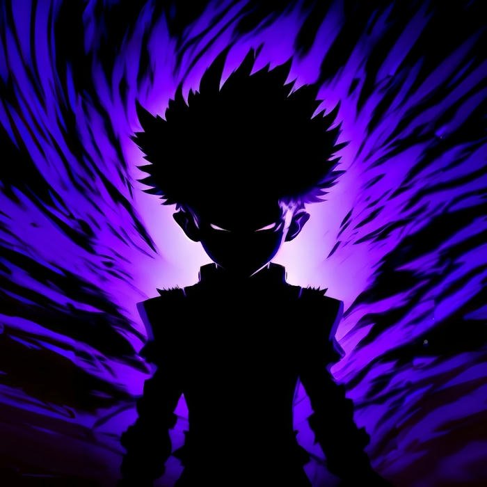 Hình ảnh avatar bóng đêm nam hào quang tím mạnh mẽ