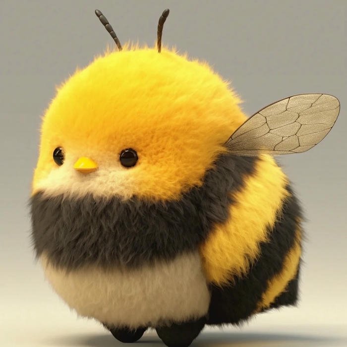 Hình ảnh avatar gà cute hóa thân thành chú ong