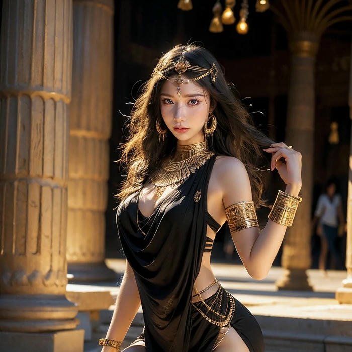 Hình ảnh avatar gái xinh đẹp mặc váy đen đứng nắng