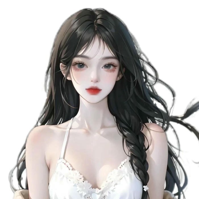 Hình ảnh avatar gái xinh đẹp vẽ tóc đen dài bay