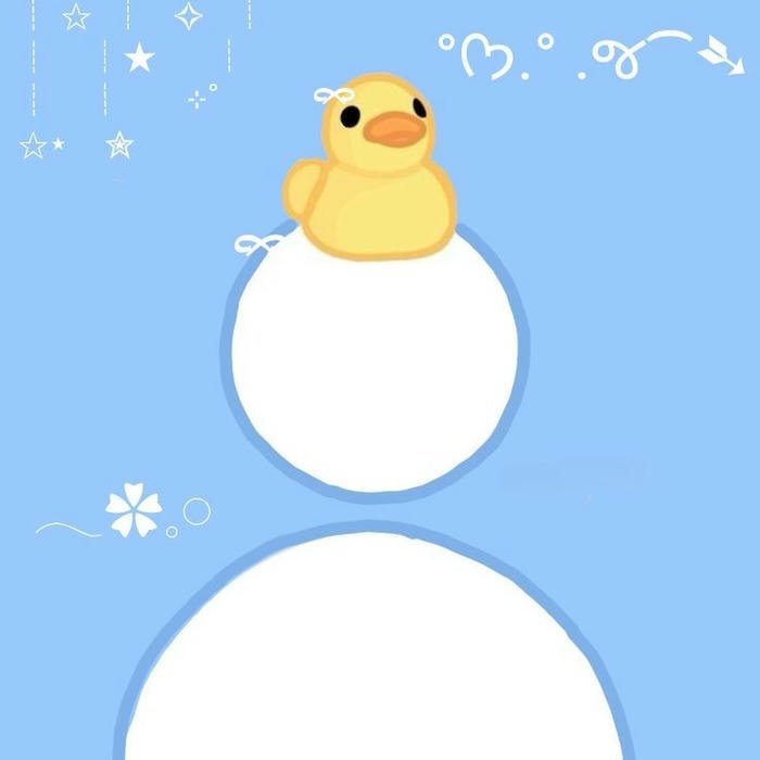 Hình ảnh avatar hình người trắng đội vịt vàng nền xanh