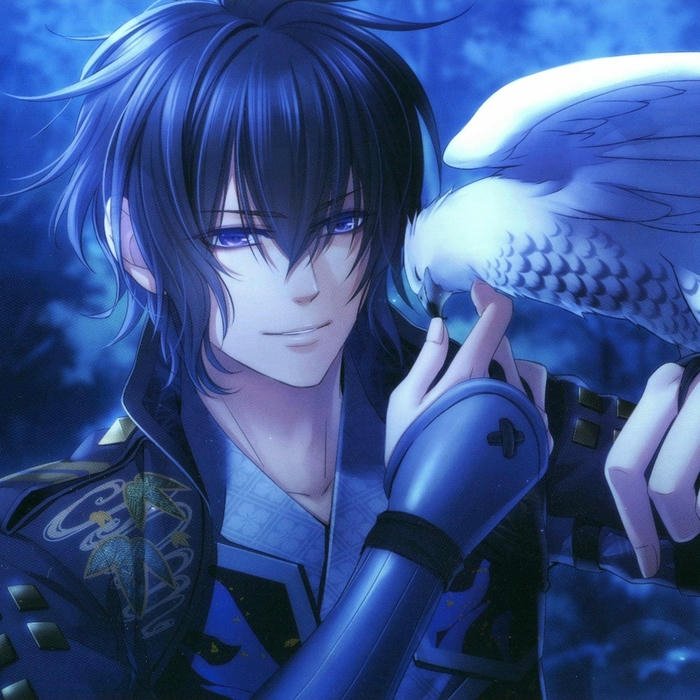 Hình ảnh avatar màu xanh dương nam thần anime đôi mắt xanh thẳm