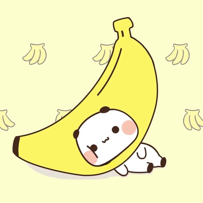 Hình ảnh avatar quả chuối cute nhân vật nhỏ trong vỏ chuối