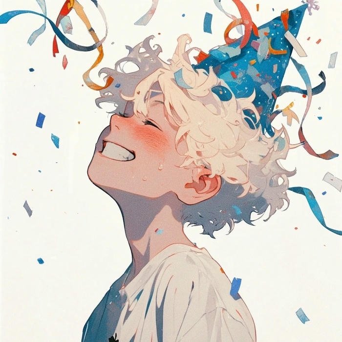Hình ảnh avatar sinh nhật bé trai anime bắn pháo vui