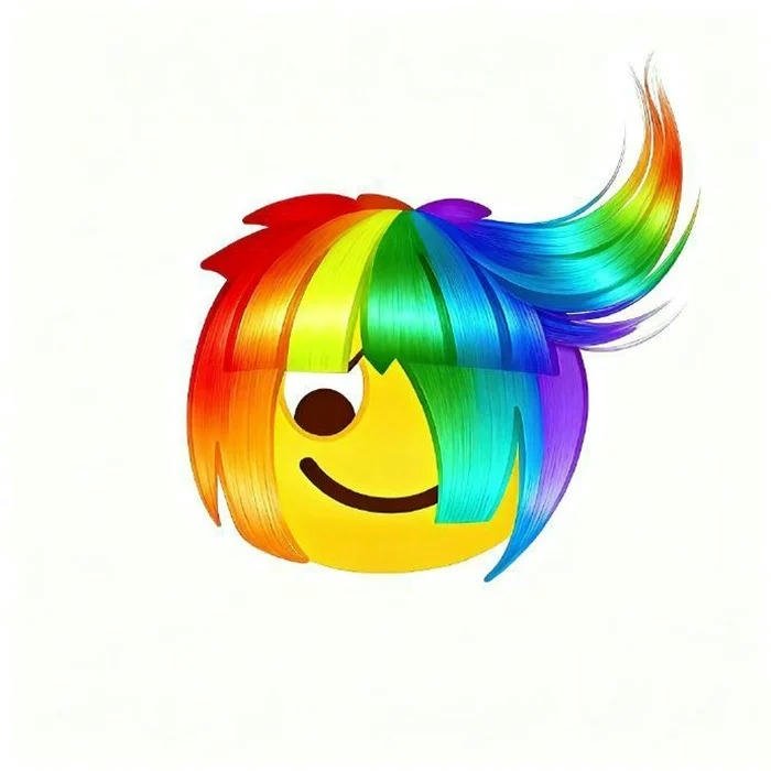 Hình ảnh emoji avatar mái tóc cầu vồng sặc sỡ độc đáo