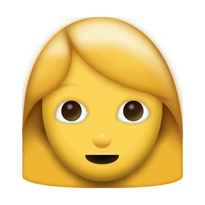 Hình ảnh icon đầu người phụ nữ tóc vàng mắt cười