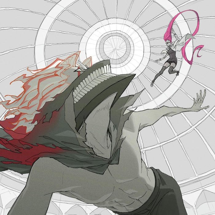 Hình ảnh nền Dandadan linh hồn trắng bay lượn trên bầu trời