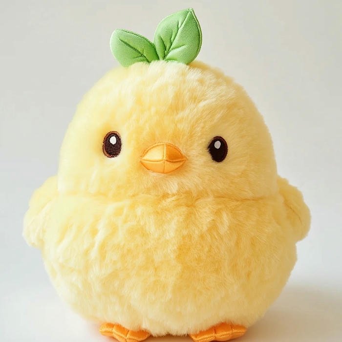 Hình ảnh nền gà cute đội chiếc lá xanh nhỏ