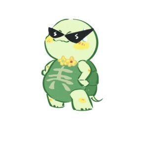 Hình ảnh rùa hoạt hình đeo kính khoác áo ngầu