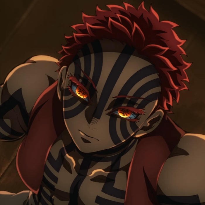 Hình avatar Akaza nhìn nghiêng cười nhạt đầy tự tin