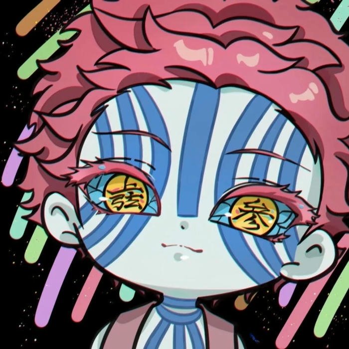 Hình avatar Akaza phiên bản chibi mắt to tròn dễ thương