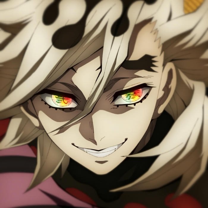 Hình avatar Douma nhìn xuống với nụ cười nham hiểm