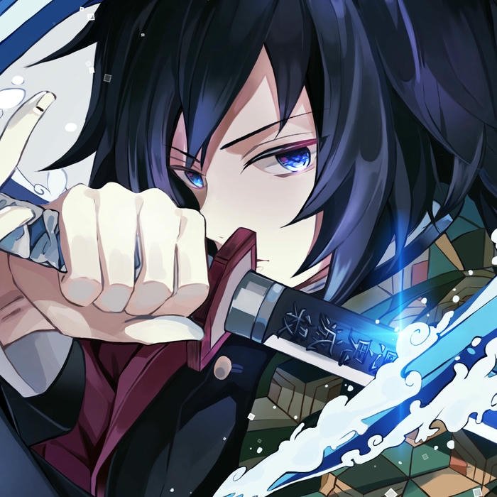 Hình avatar Giyuu rút kiếm với ánh mắt sắc bén