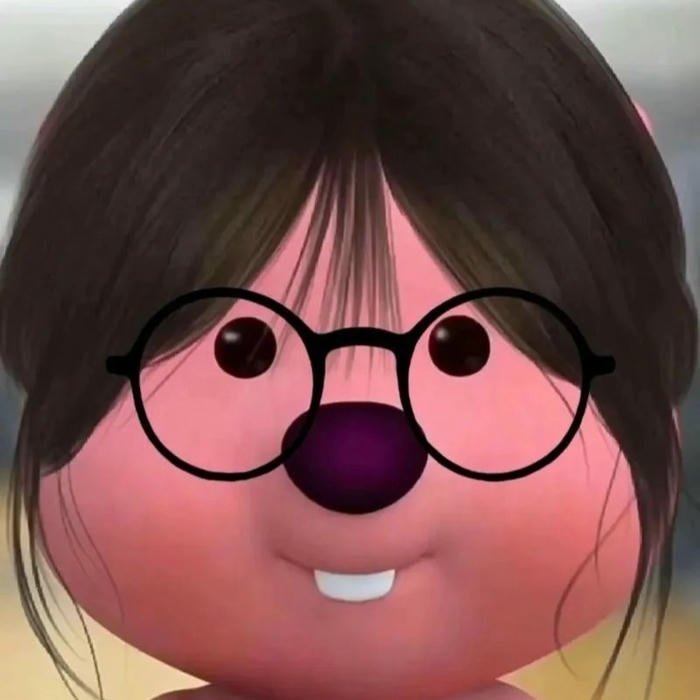Hình avatar Loopy hài đeo kính tóc tai bù xù luộm thuộm