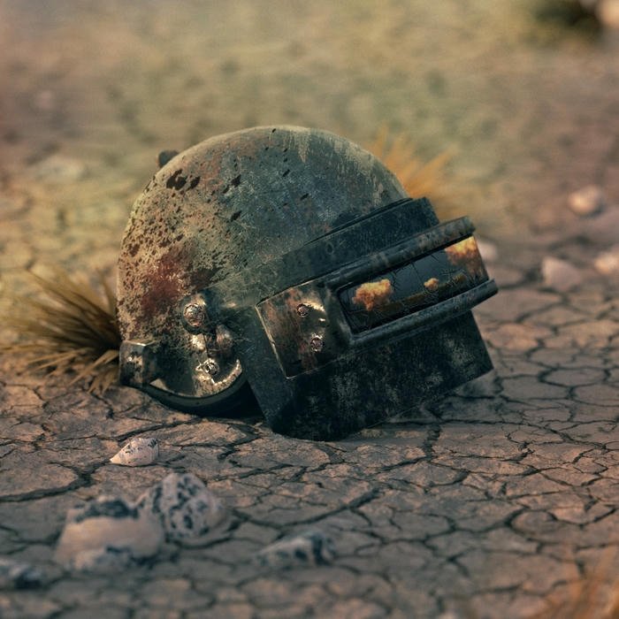 Hình avatar PUBG chiếc mũ ba cũ kỹ nằm trên đất