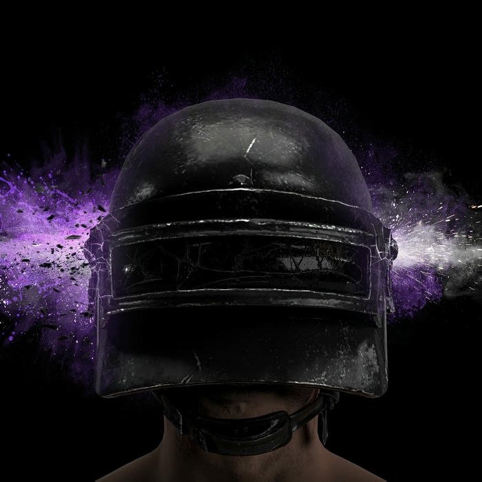 Hình avatar PUBG mũ bảo hiểm cấp ba tỏa sáng tím