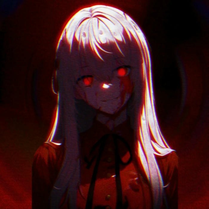 Hình avatar Phonk cô gái mắt đỏ phát sáng bóng đêm