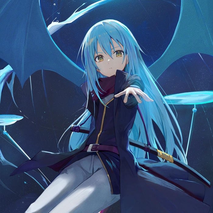 Hình avatar Rimuru ma vương mọc cánh đen huyền bí