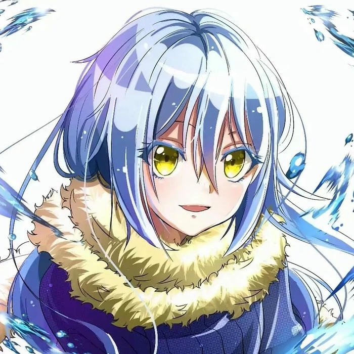 Hình avatar Rimuru quàng khăn lông cười rạng rỡ đẹp