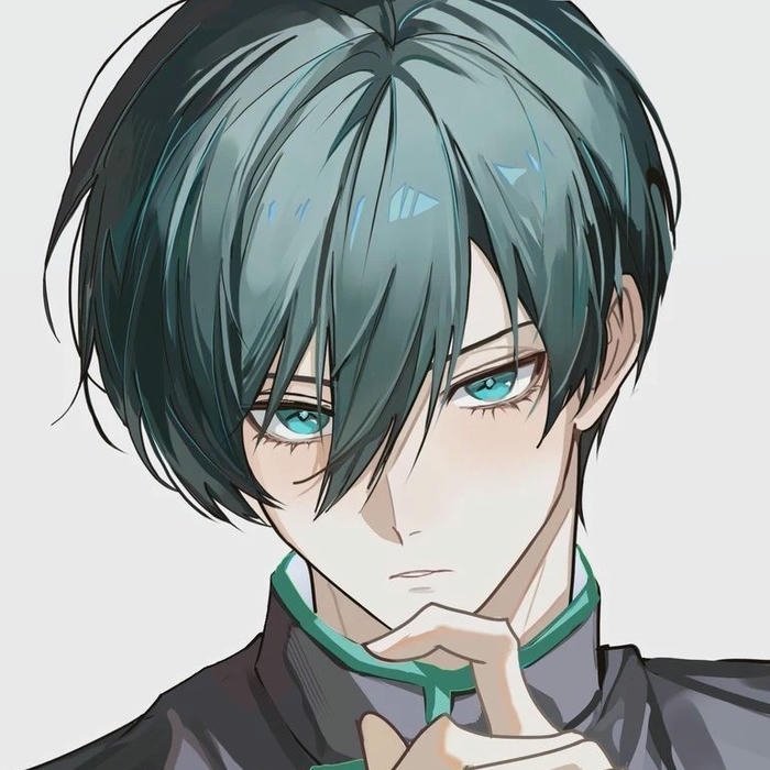 Hình avatar Rin Itoshi đưa tay lên cổ suy tư trầm