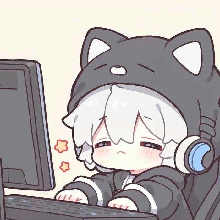 Hình avatar dễ thương chibi bé gái đội mũ gấu mèo