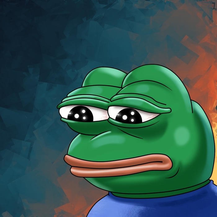 Hình avatar ếch Pepe buồn bã phong cách tranh vẽ