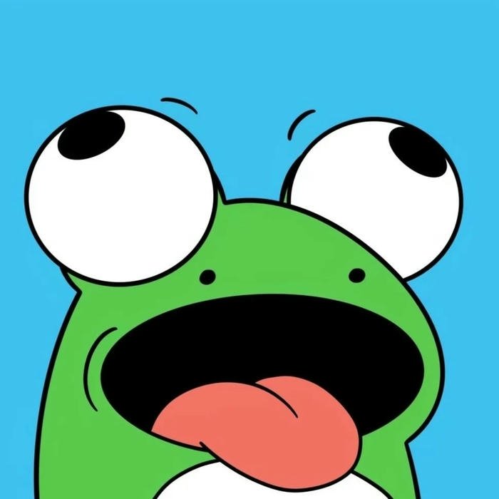 Hình avatar ếch hoạt hình há miệng cười rộng