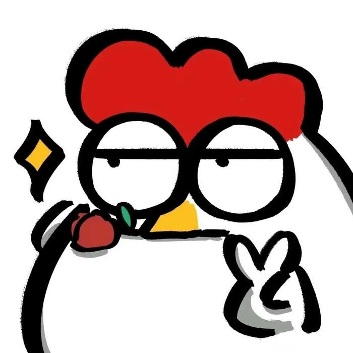 Hình avatar gà cute tinh nghịch nháy mắt làm duyên