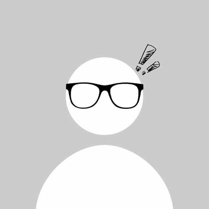 Hình avatar hình người trắng đeo kính vẻ mặt cáu kỉnh