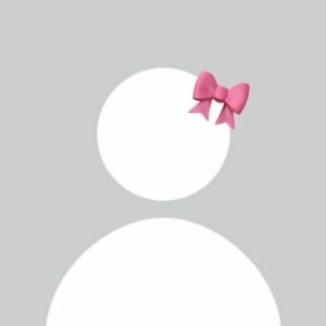 Hình avatar hình người trắng thắt nơ hồng duyên dáng