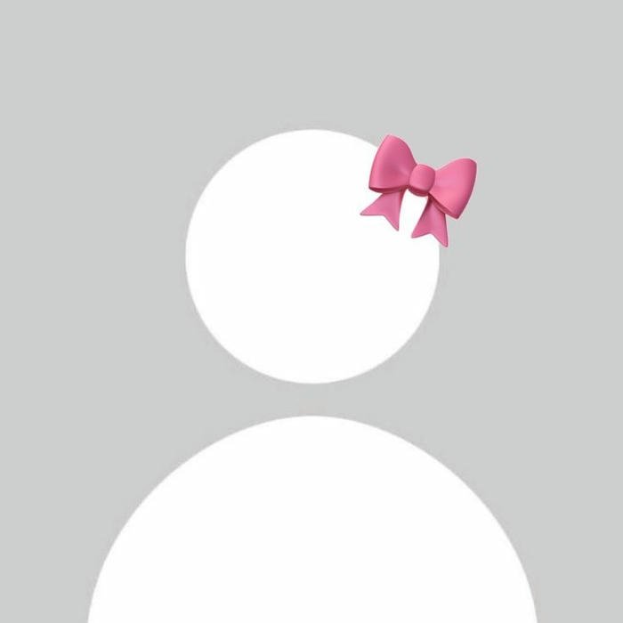 Hình avatar hình người trắng thắt nơ hồng duyên dáng