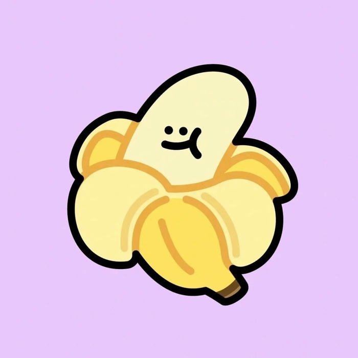 Hình avatar quả chuối chibi vẽ nét đơn giản ngộ nghĩnh