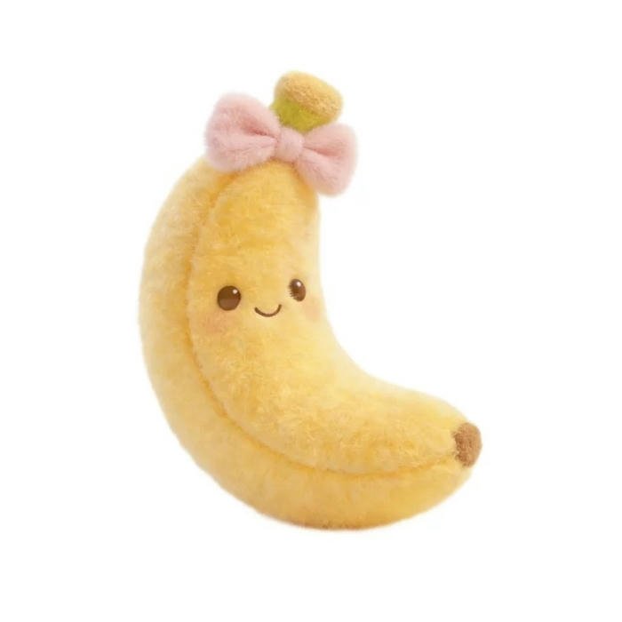 Hình avatar quả chuối cute đồ chơi vải nỉ thắt nơ hồng