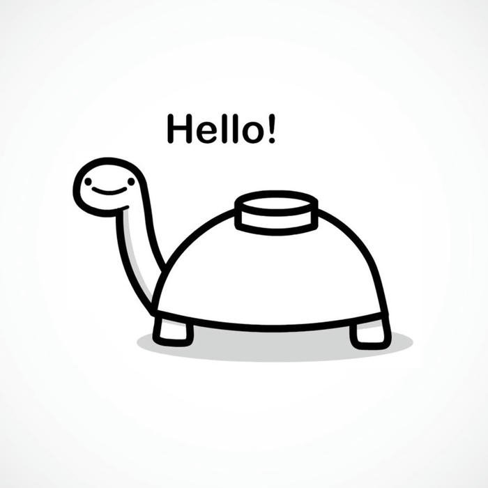 Hình avatar rùa vẽ nét đơn giản nói xin chào