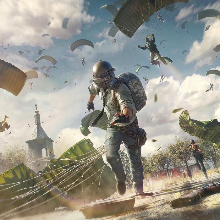 Hình nền PUBG các nhân vật nhảy dù từ máy bay