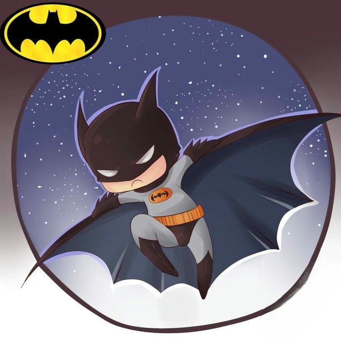 Hình nền batman chibi bay lượn trước ánh trăng dơi