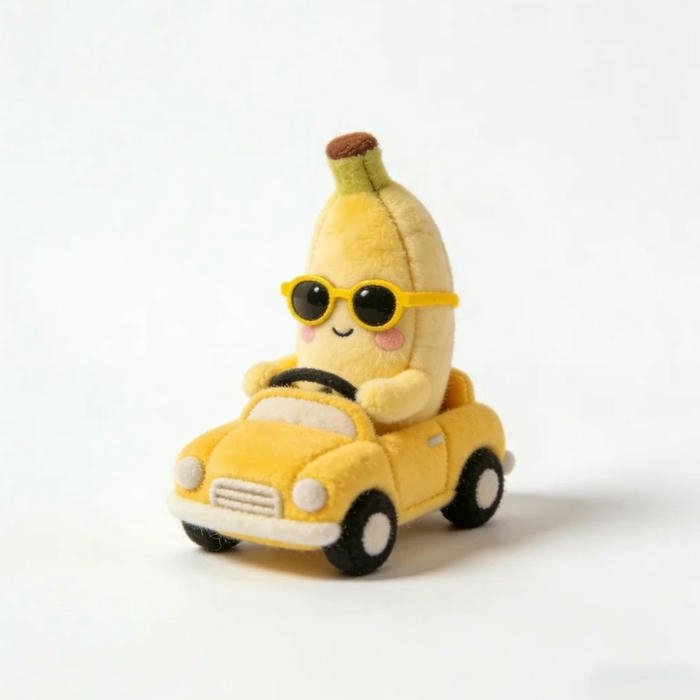 Hình nền chuối lái xe ô tô màu vàng rất phong cách