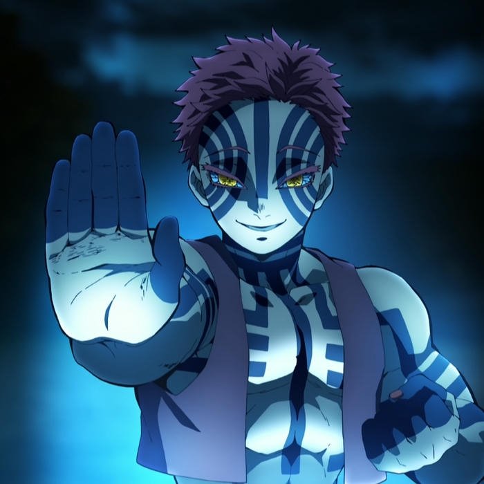 Hình quỷ thượng huyền Akaza thủ thế chuẩn bị chiến đấu