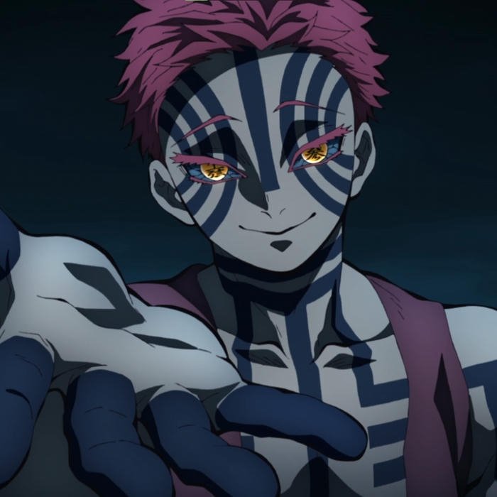 Hình thượng huyền tam Akaza đưa tay ra mời gọi đối thủ