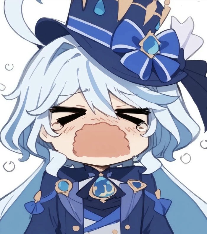 Hình vẽ chibi buồn bé gái đội mũ xanh khóc to