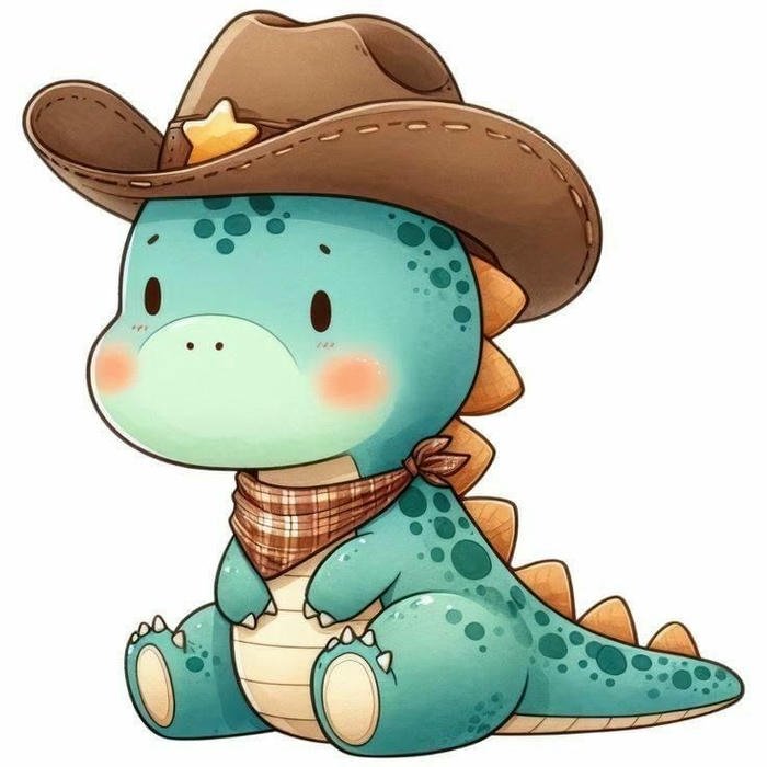 Khủng long cao bồi đội mũ rộng vành trông cực kỳ ngầu