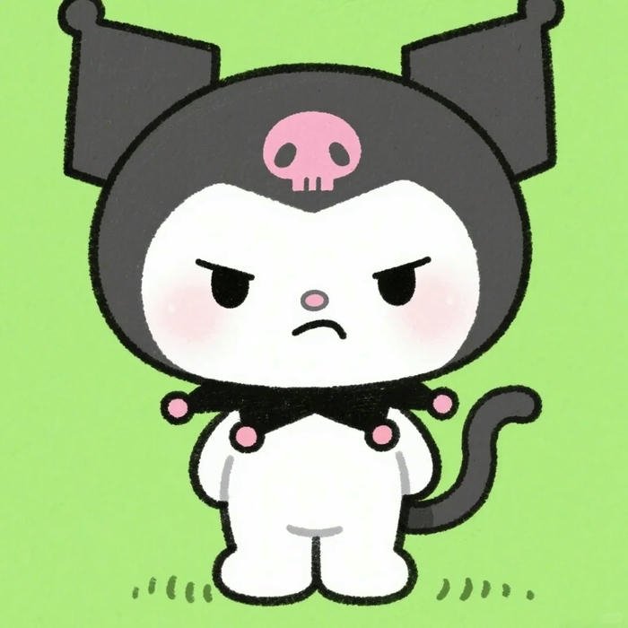 Kuromi ngầu đứng khoanh tay mặt hờn dỗi đáng yêu