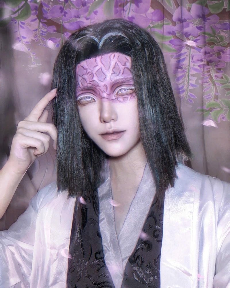 Muzan Kibutsuji cosplay Demon Slayer tóc đen dài bí ẩn