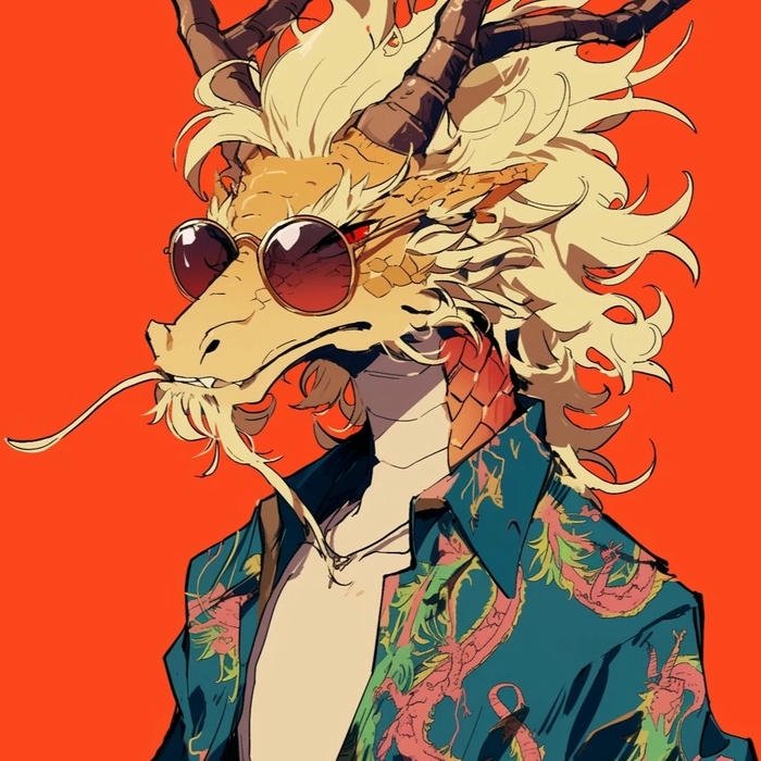 Rồng ngầu đeo kính râm mặc áo hoa cực chất