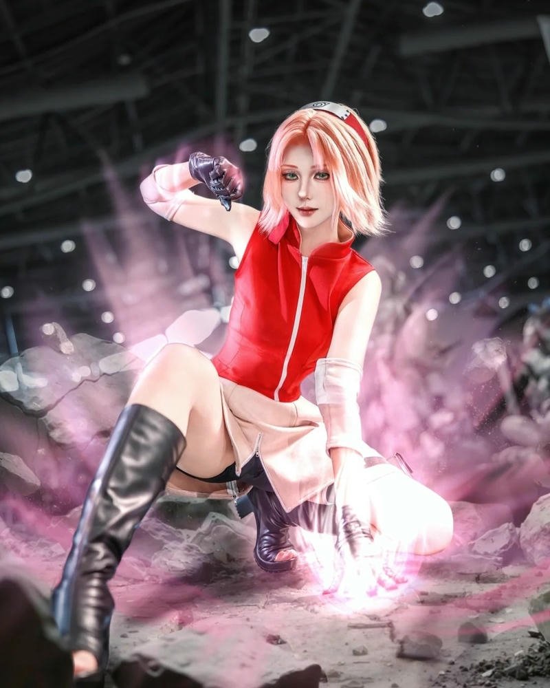 Sakura Haruno Cosplay hiệu ứng nổ tung mạnh mẽ